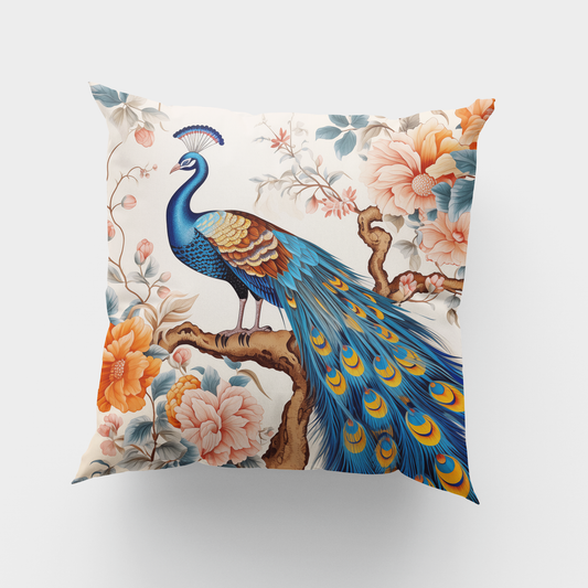 Peacock in the Garden Cushion