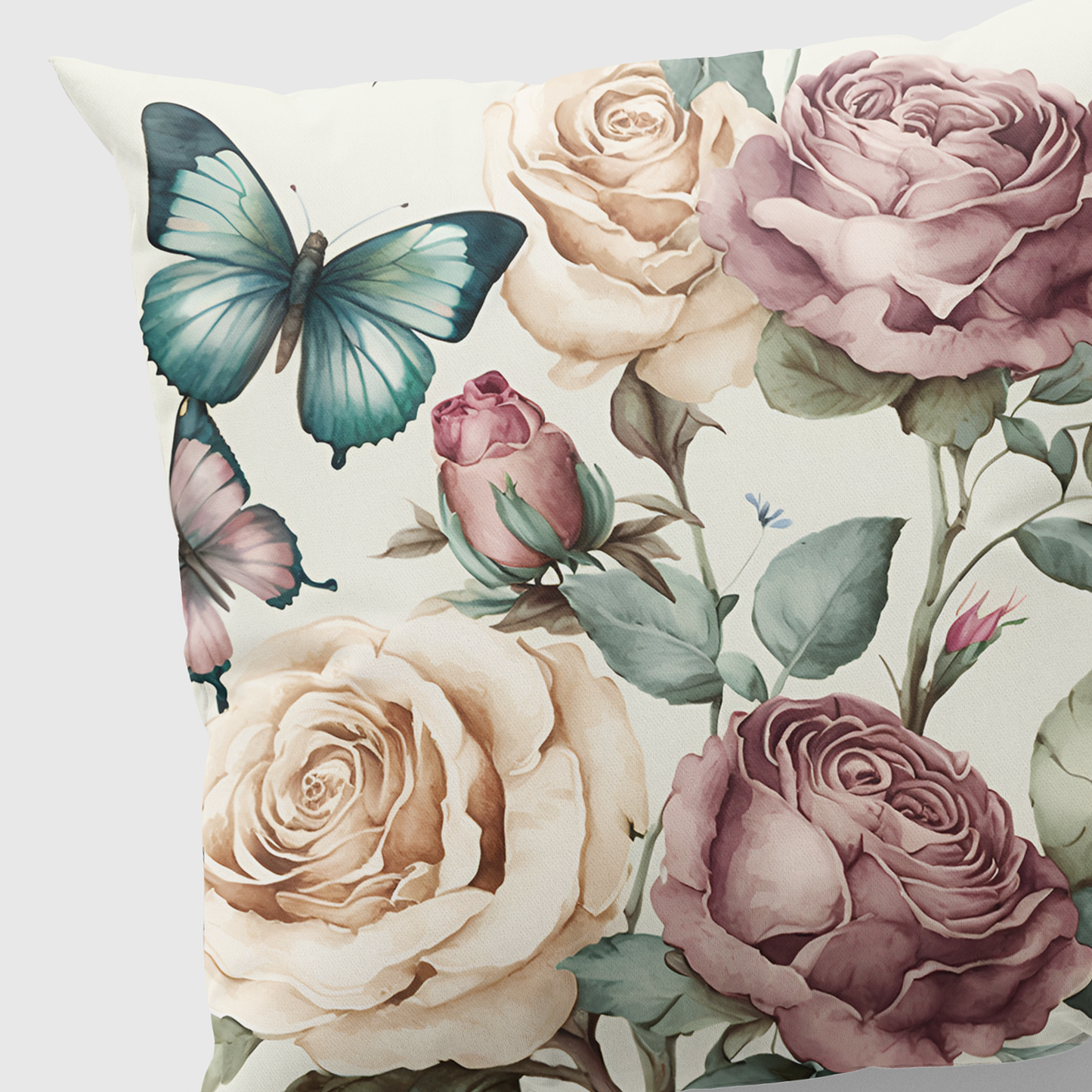 Roses and Butterfly Cushion