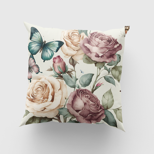 Roses and Butterfly Cushion