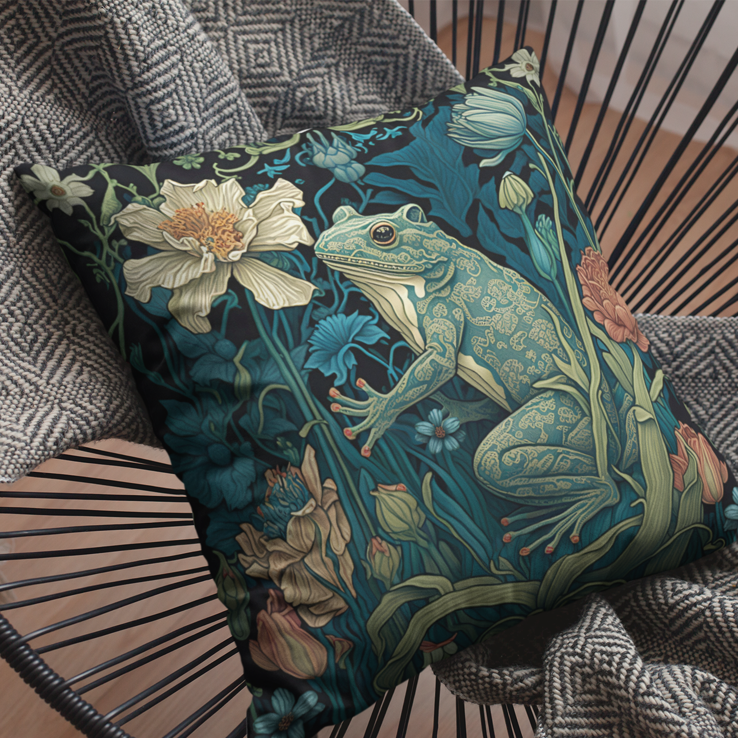 Frog in the Garden Cushion