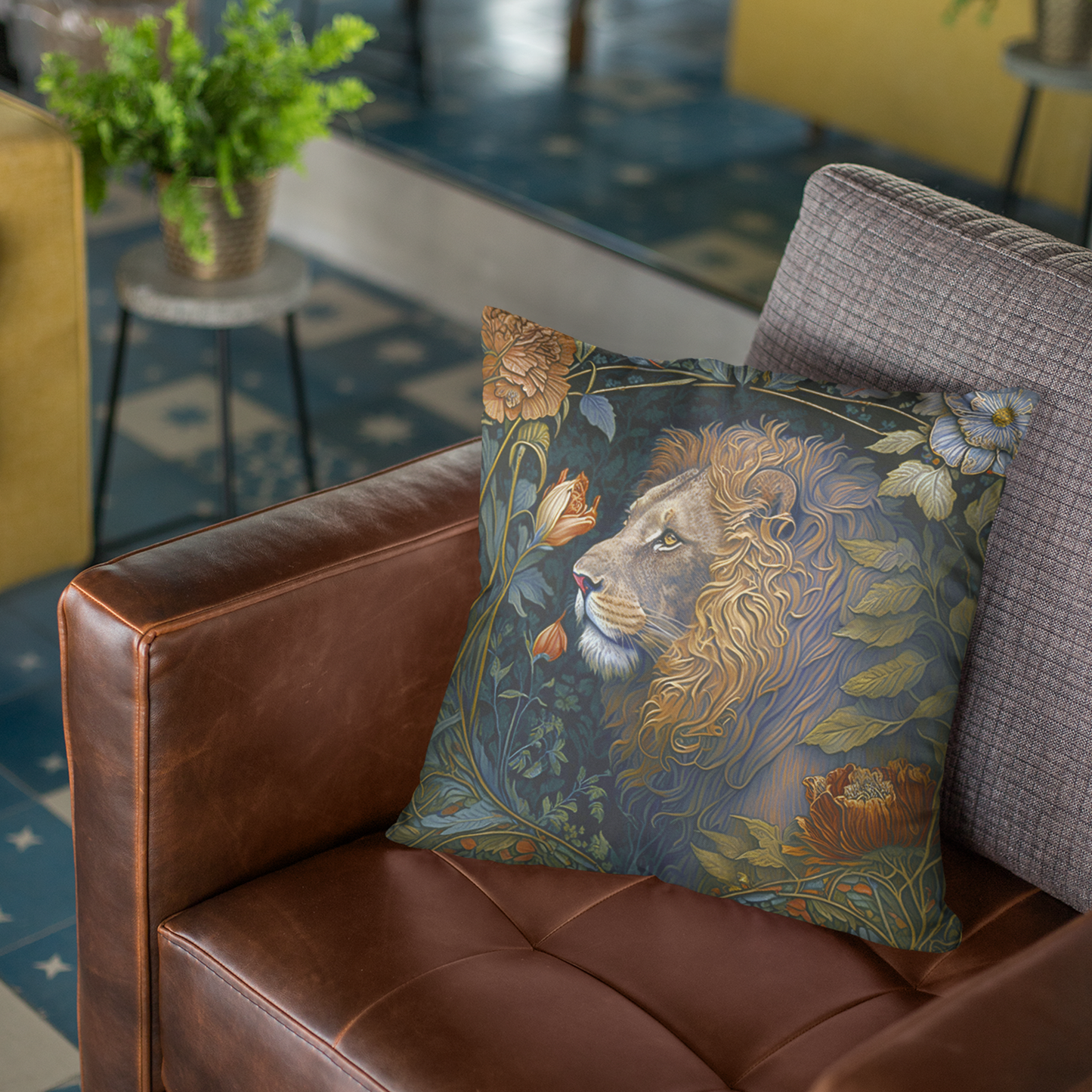 Lion in the Forest Cushion