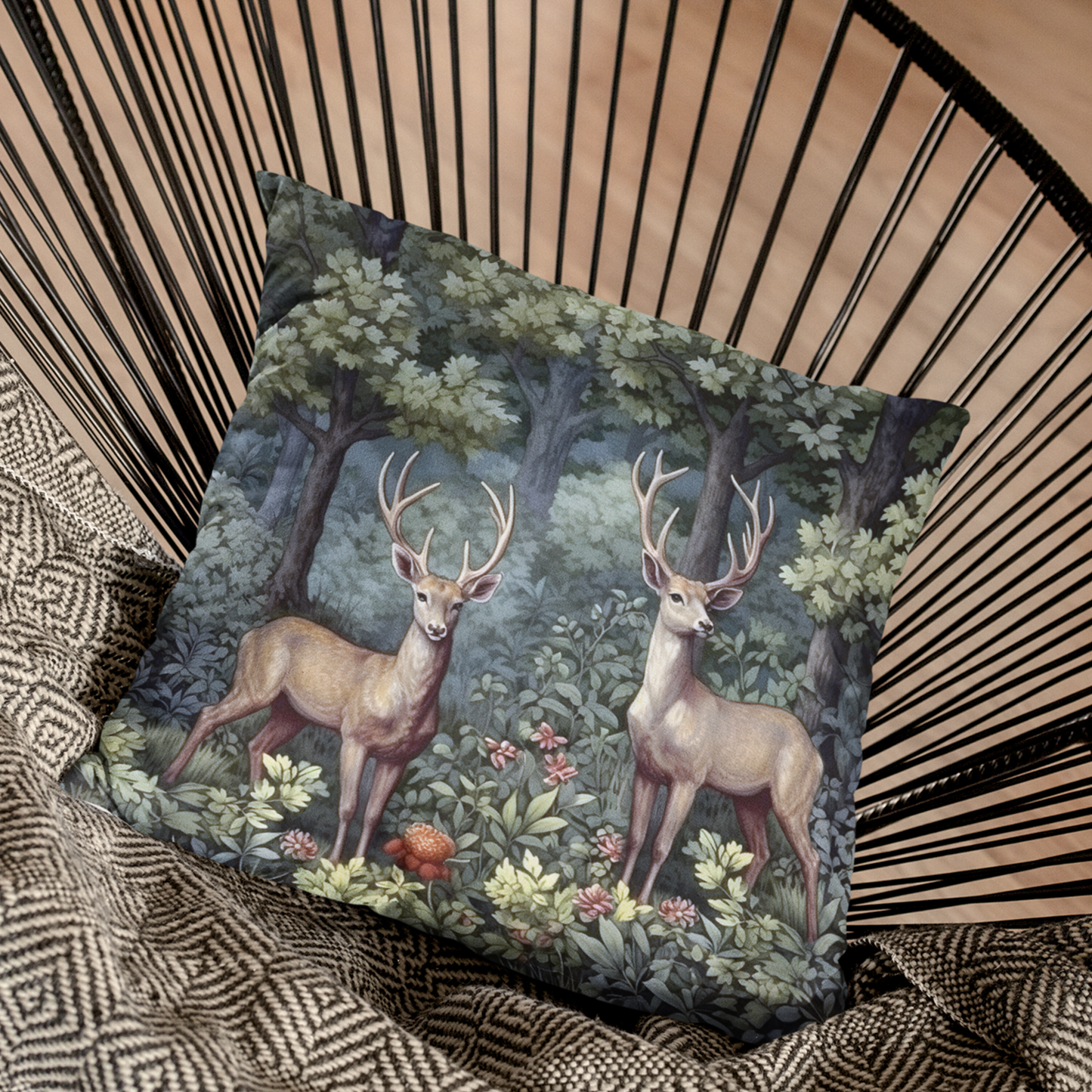 Deers in the Forest Cushion