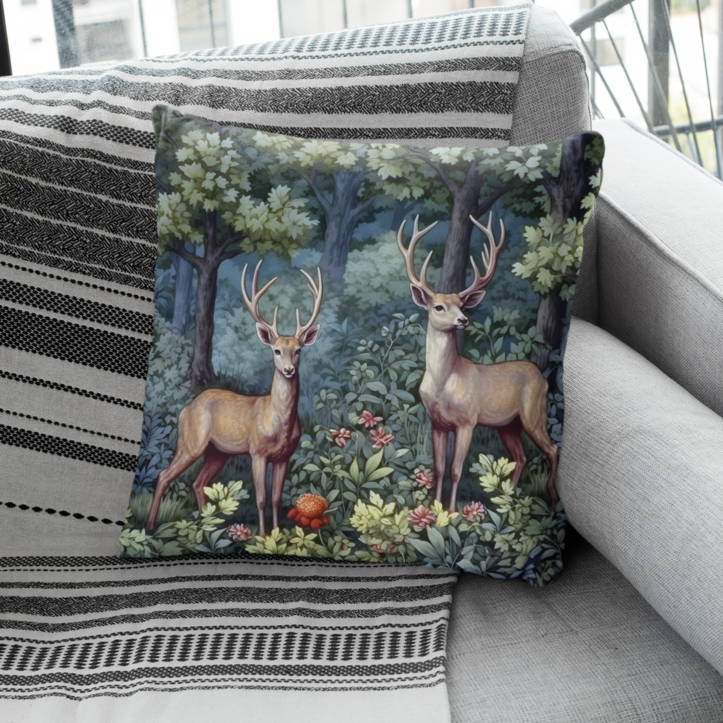 Deers in the Forest Cushion