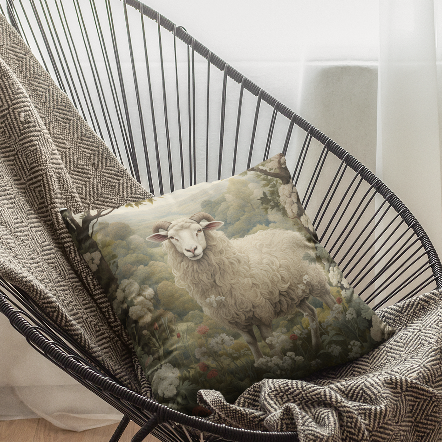 Sheep in the Forest Cushion