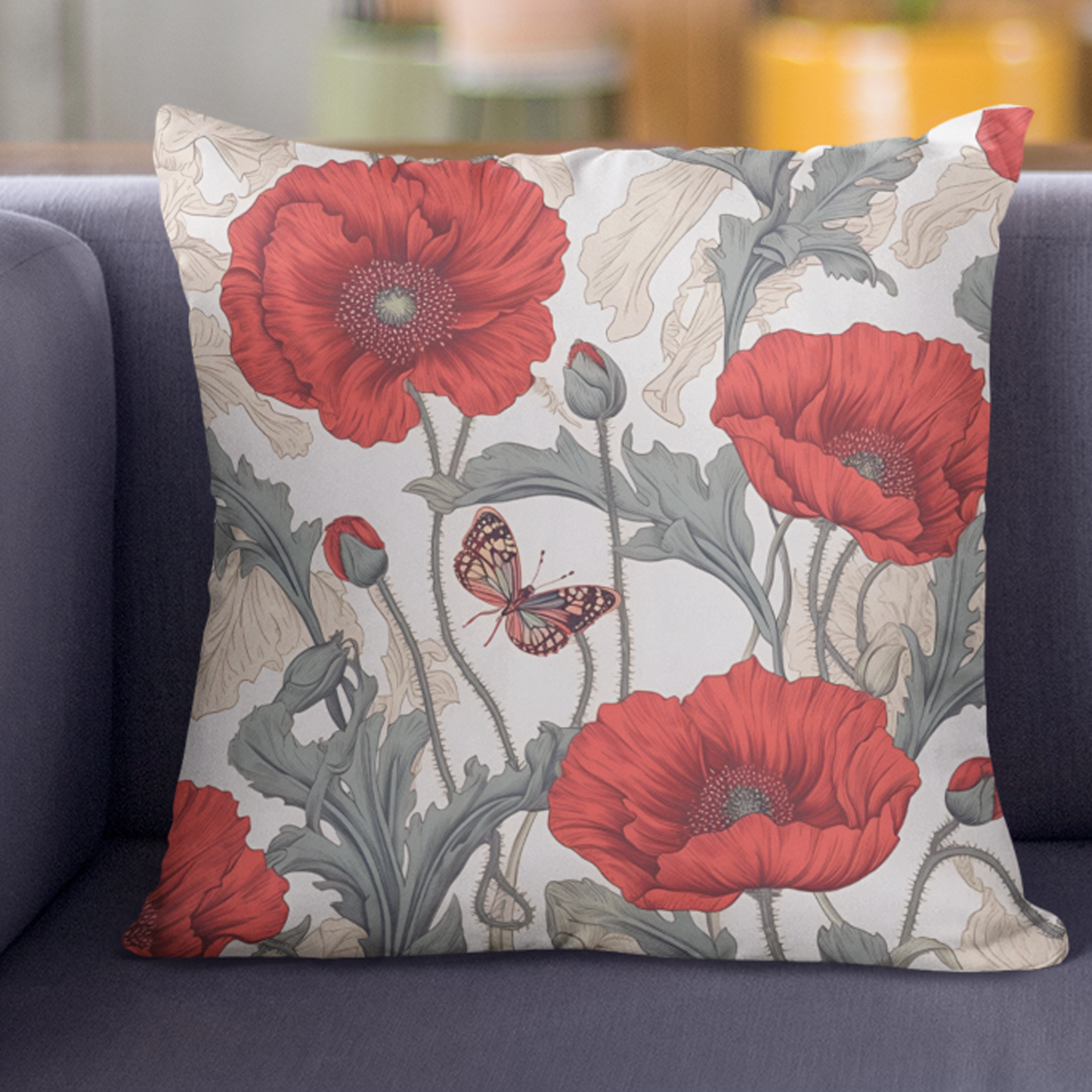 Poppy Floral Cushion