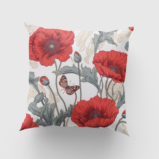 Poppy Floral Cushion