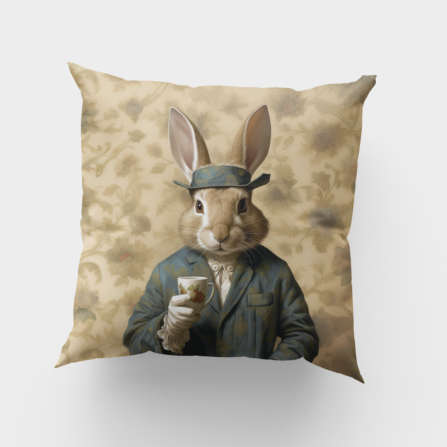 Victorian Rabbit Cushion